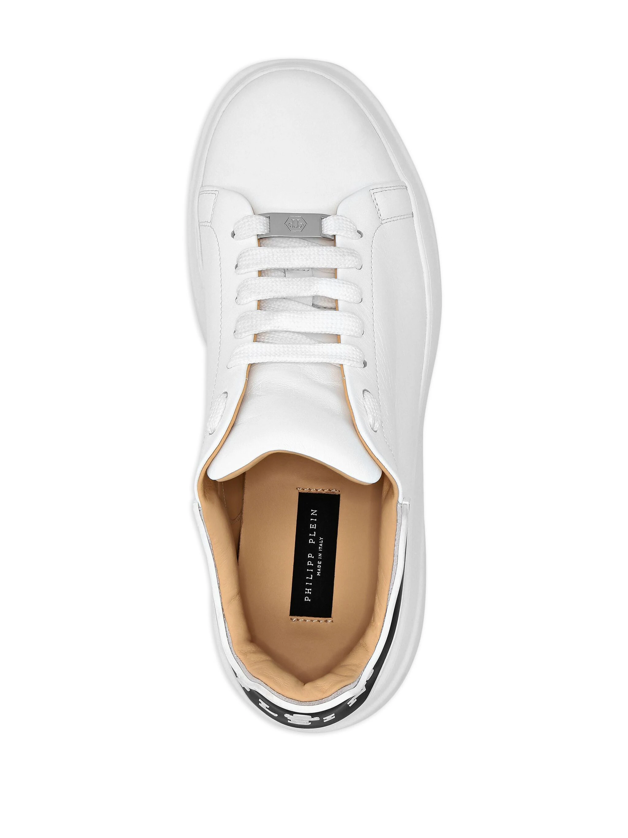 PHILIPP PLEIN LO-TOP LEATHER SNEAKERS