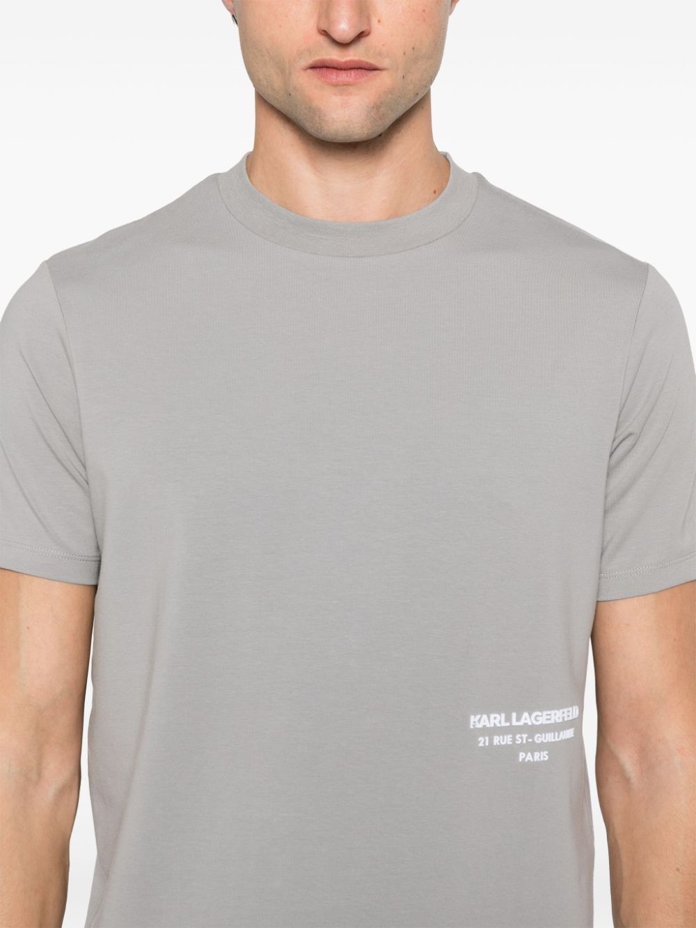 KARL LAGERFELD RUBBERISED-LOGO T-SHIRT