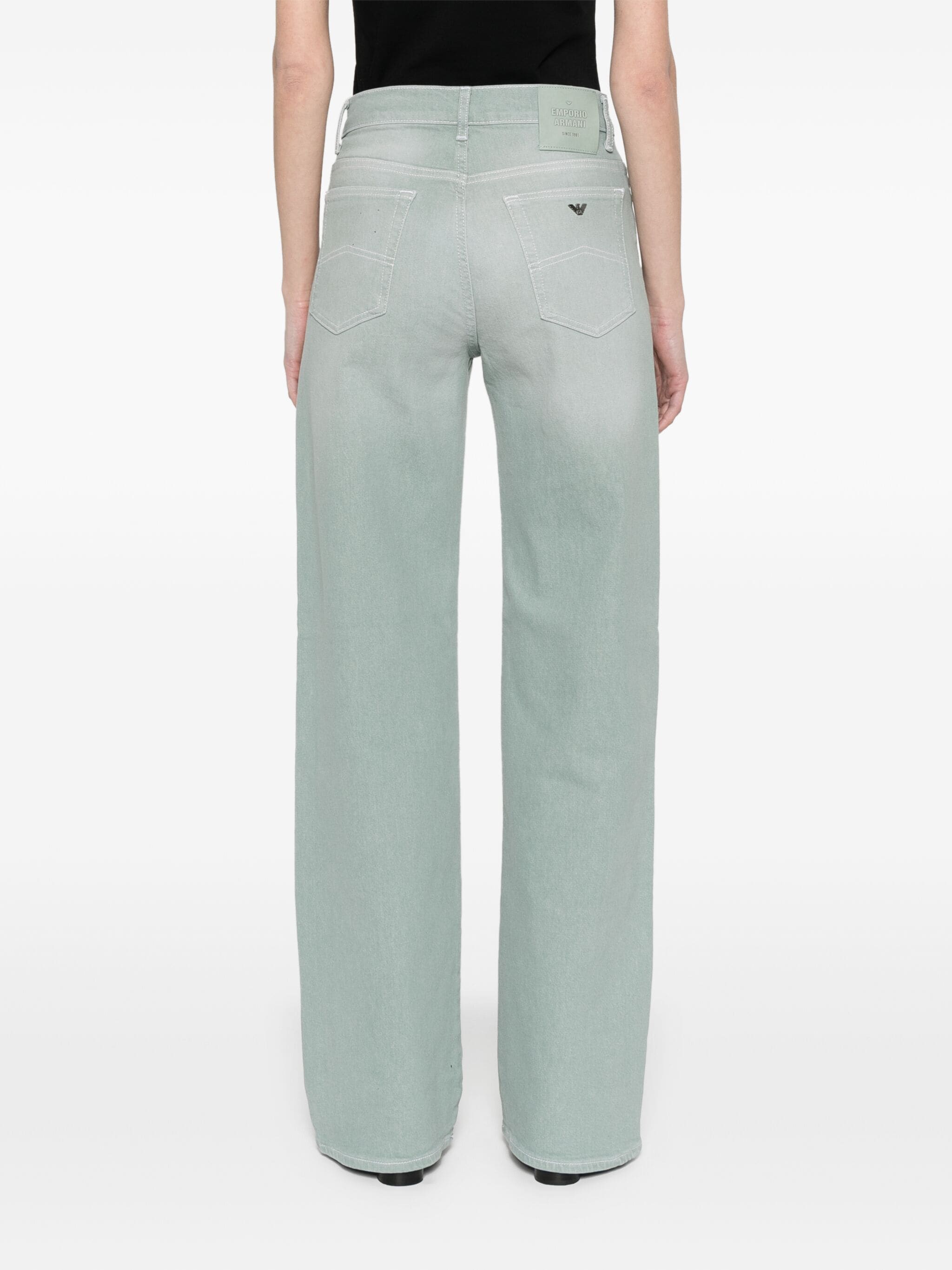 EMPORIO ARMANI J7E MID-RISE STRAIGHT-LEG JEANS