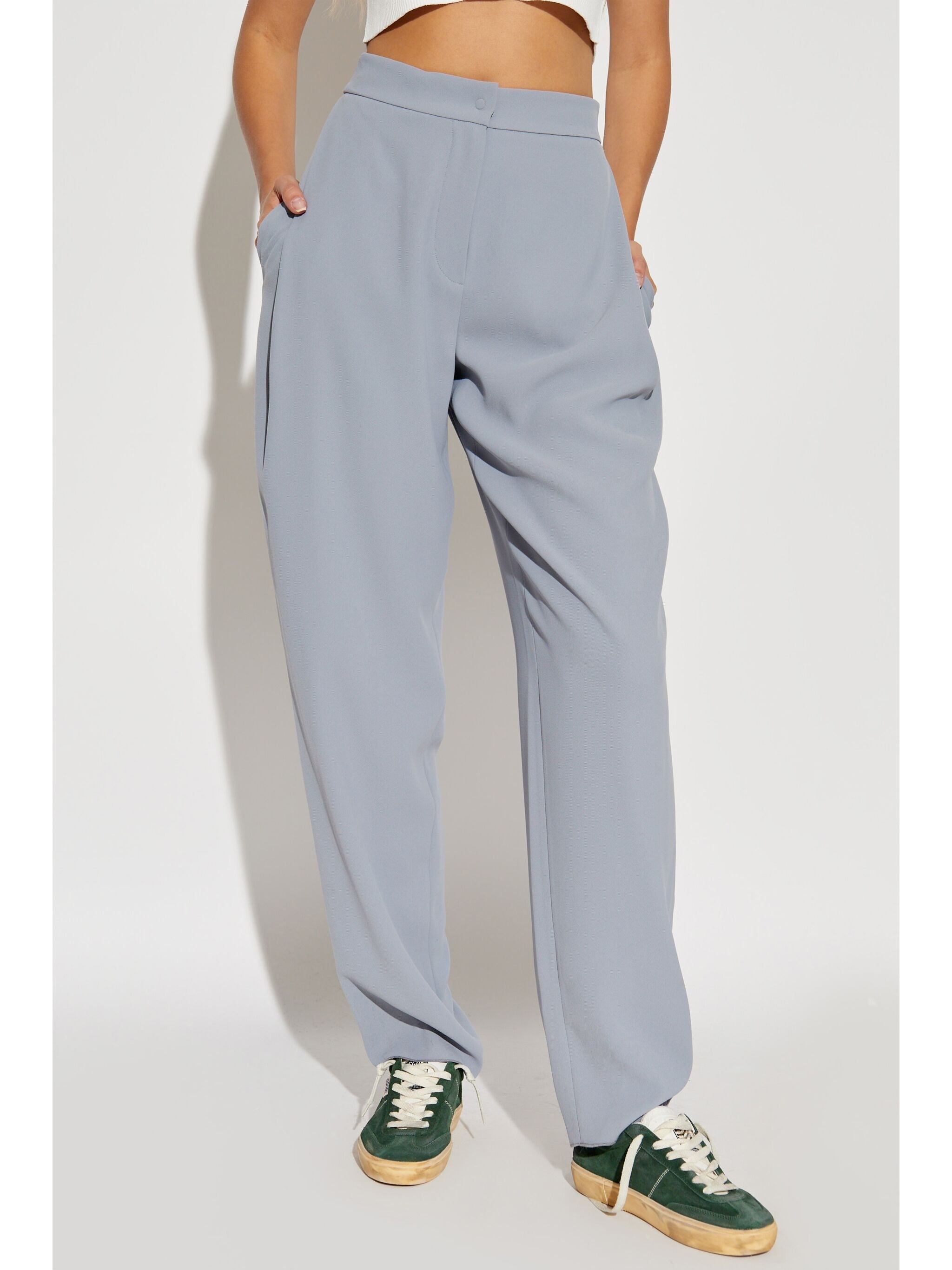 EMPORIO ARMANI SEMI-SHEER TAPERED TROUSERS