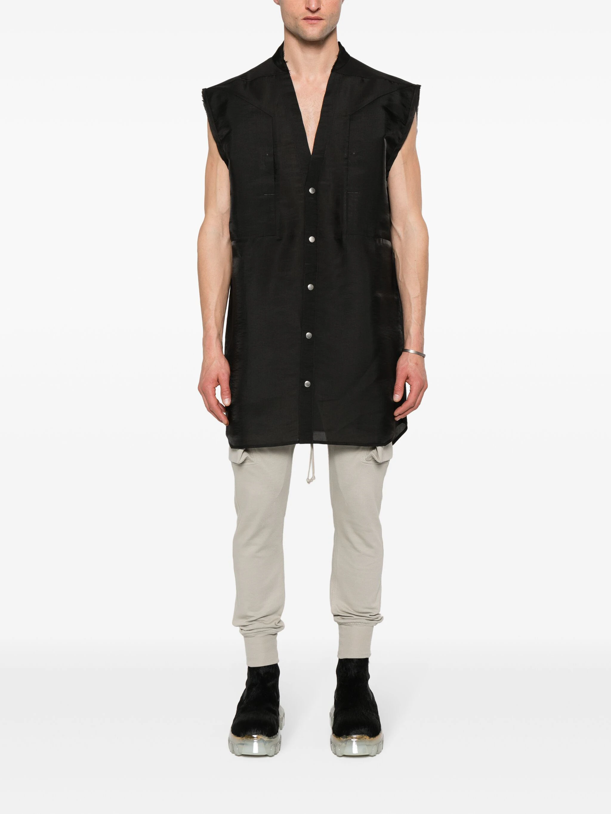 RICK OWENS RAW CUT-DETAILING VEST