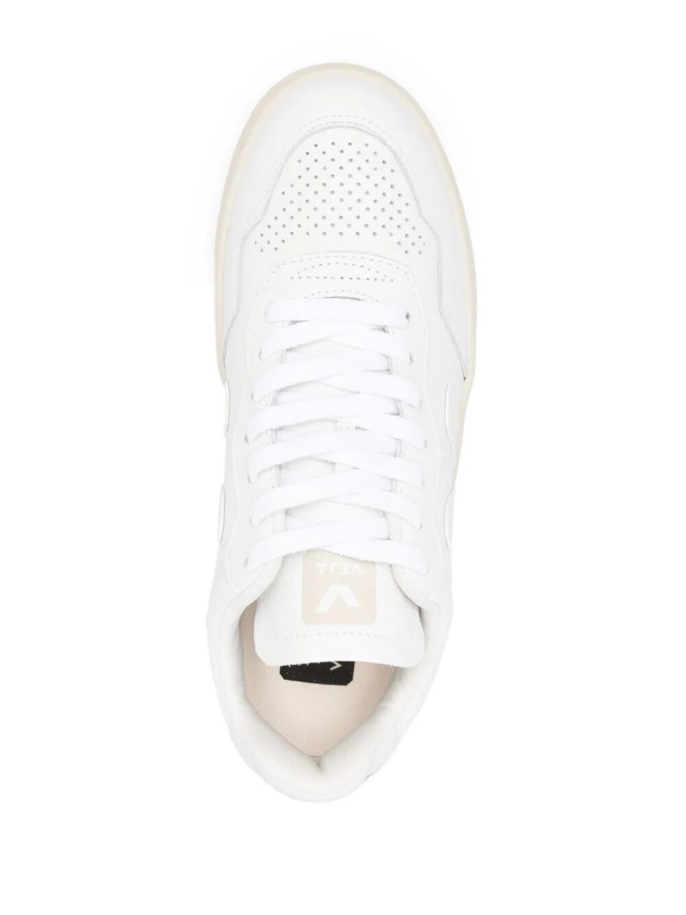 VEJA V-90 LOW-TOP LEATHER SNEAKERS