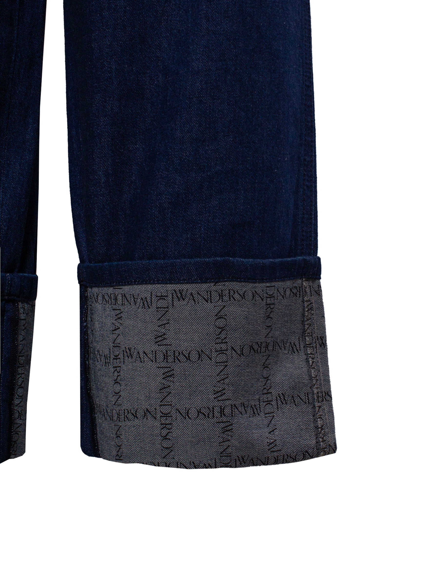 JW ANDERSON GRID-PRINT WIDE-LEG JEANS